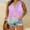 Purple, variant on USSUMA Summer Tops for Women 2025 Womens Tank Tops Sleeveless V Neck Loose Casual Plus Size Tops for Women Lace Tunic Retro Tshirt Loose Tee Camping Light Blue Up to 45% off Tank Top for Women L