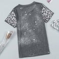 thumbnail image 6 of Elainilye Fashion Summer Tops for Women Summer Slim Tie-Dye Round Neck Short Sleeve T-Shirt Tee,Gray, 6 of 6