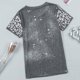 thumbnail image 5 of ICHUANYI Clearance Women's Summer Fashion Slim Tie Round Neck Short Sleeve T-shirt(Gray, L) ICHUANYI WER2023081005576, 5 of 5
