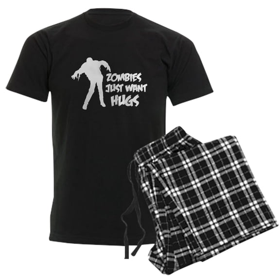 CafePress - Zombies Just Want Hugs Men's Dark Pajamas - Men's Dark Loose Fit Cotton Pajama Set
