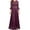 Purple, variant on Women's Elegant Floral Lace 3/4 Sleeve Evening Dress Empire Waist Maxi Bridesmaid Dresses for Cocktail Party