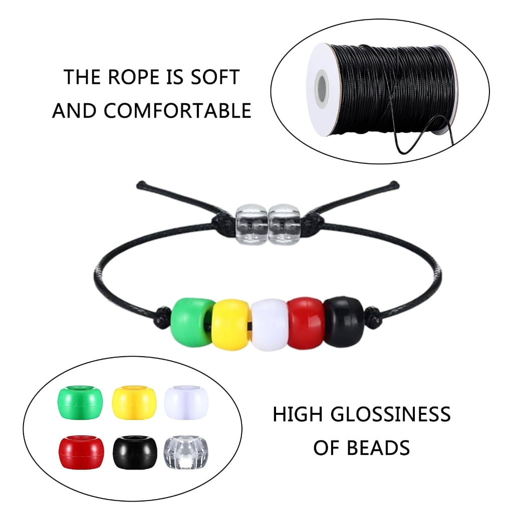 Friendship Bracelet Making Set Including 6 Color Round Beads with 100yards Bracelet String, for Bracelets Jewelry Making