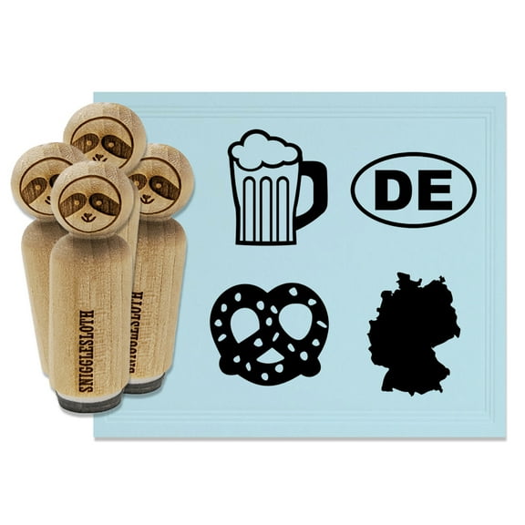 Germany German Country DE Pretzel Beer Stein Rubber Stamp Set for Scrapbooking Crafting Stamping - Mini 1/2 Inch