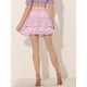 thumbnail image 4 of Minifalda Floral Tipo Patinadora Con Cintura Elástica Y Dobladillo Con Volantes En Capas Para Mujer Púrpura S, 4 of 6