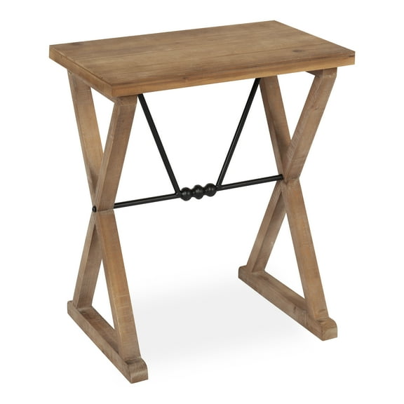 Kate and Laurel Travere Rustic Side Table, 22 x 14 x 26, Rustic Brown, Farmhouse End Table for Display and Storage