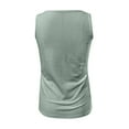 thumbnail image 4 of MIXUE Womens Summer Tops Summer Solid Color Casual Knitted Elastic Vest V Neck Sleeveless Pullover Tshirts Activewear,Green,L, 4 of 5