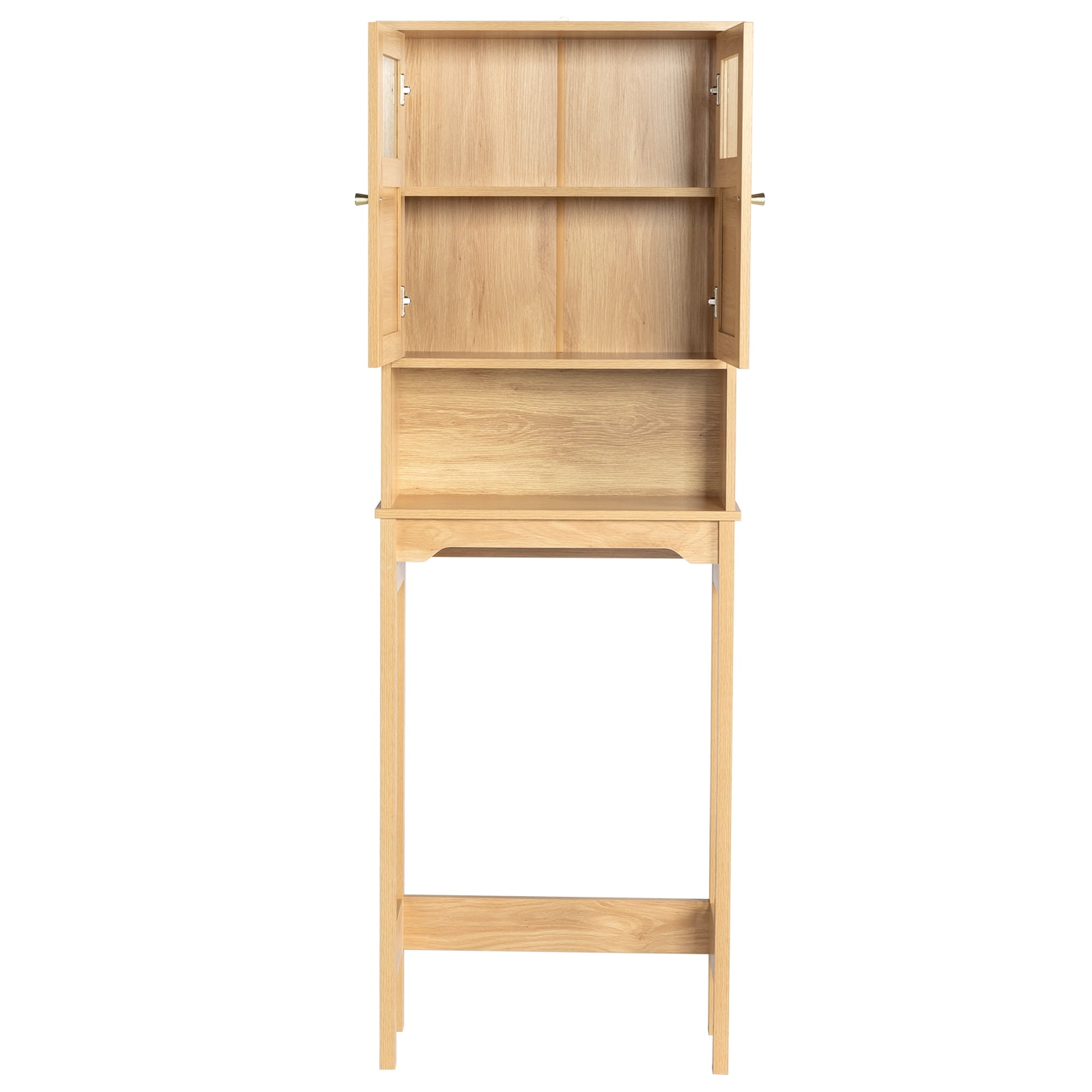 Ktaxon Over the Toilet Bathroom Storage Cabinet  with 2 Doors & 3 Storage Shelves Space Saver, Rattan