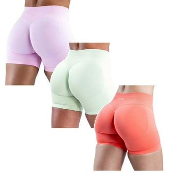 Women's High-Waisted, -Lifting Shorts Fitness Athletic Short Leggings 3-Pack
