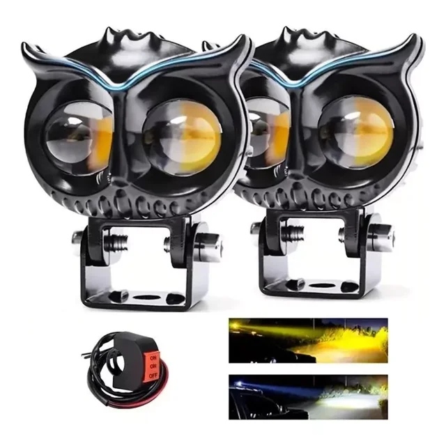 Par Faros Led 80w Hi/lo Doble Color Auto Moto Exploradoras