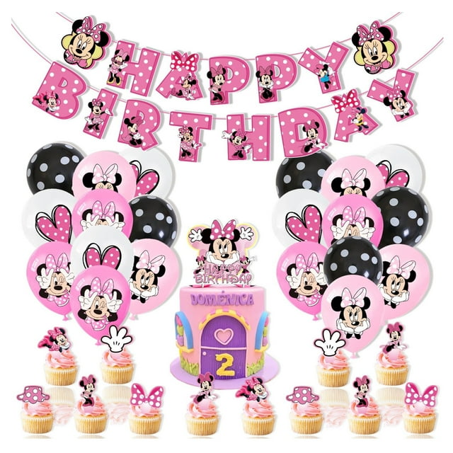 Globos decorativos para cumpleaños alusivos a Minnie