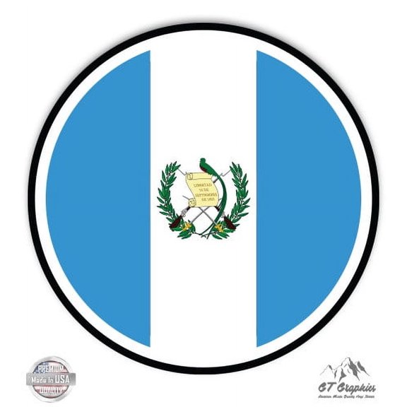 Guatemala Flag - 3" Vinyl Sticker - For Car Laptop I-Pad Phone Helmet Hard Hat - Waterproof Decal