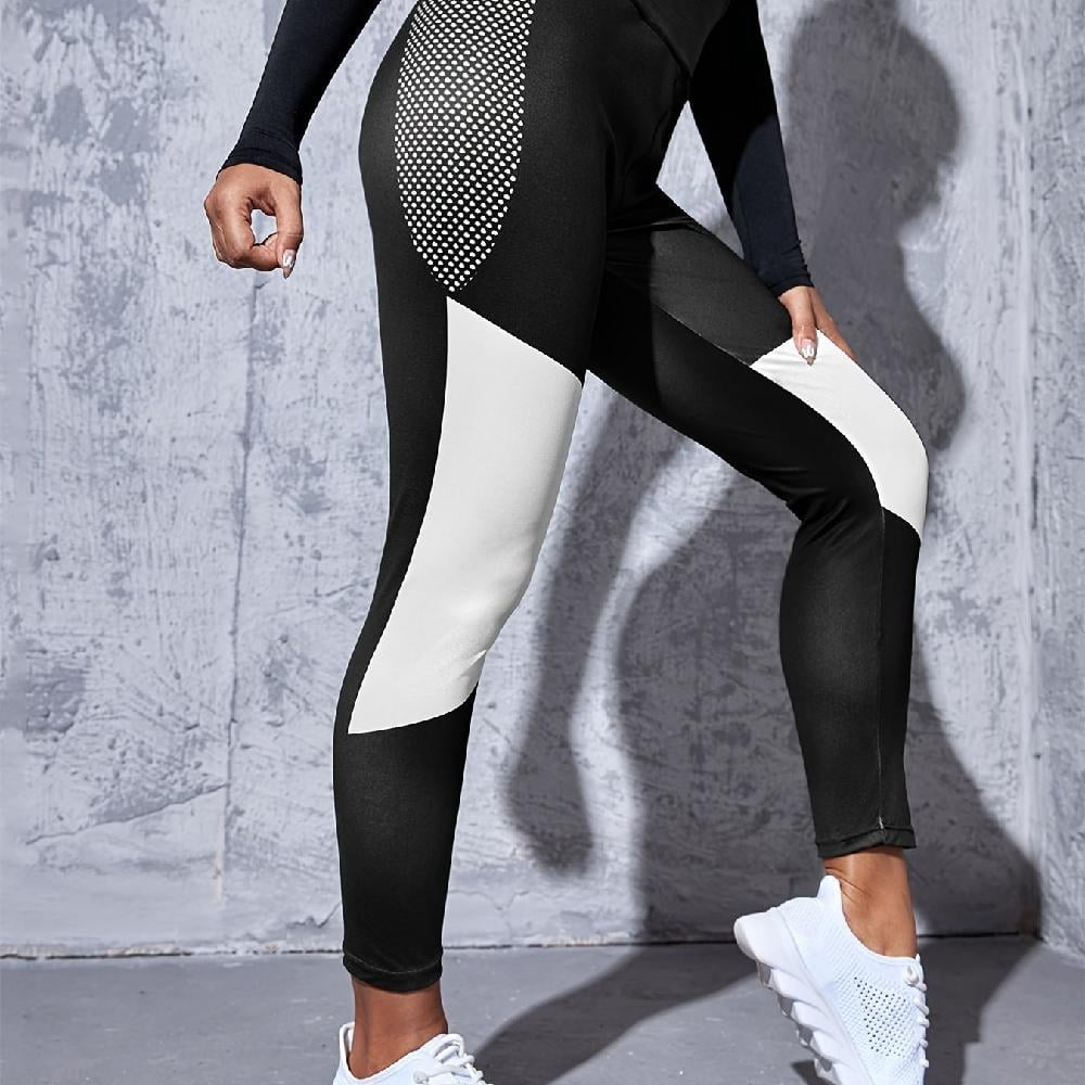 Color Block Leggings With Pockets