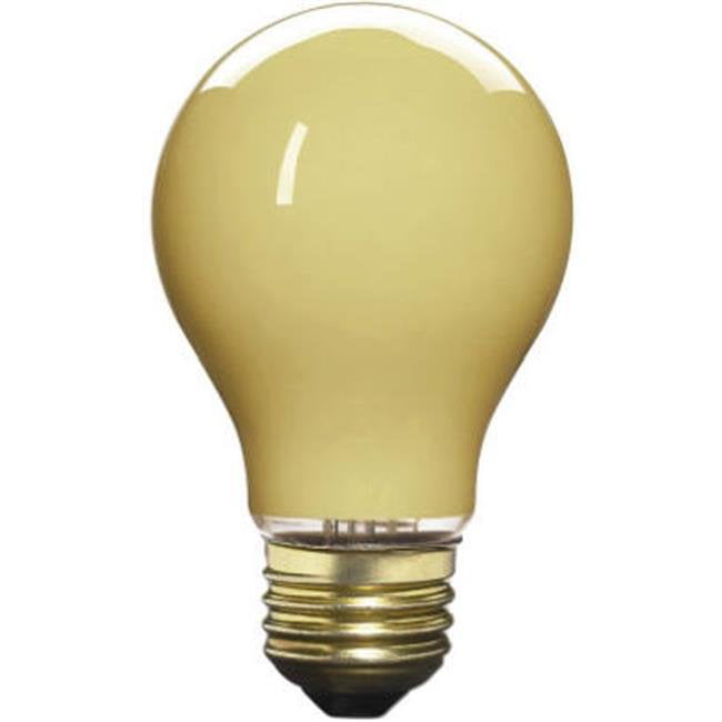 Bulbrite 60A/YB 60-Watt Incandescent Standard A19 Bug Light 24 Bulbs Yellow Medium Base 