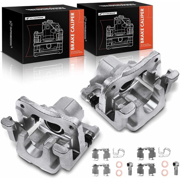 A-Premium Disc Brake Caliper Assembly with Bracket Compatible with Toyota Camry 2007-2010 Avalon 2008-2011 Lexus ES350 2007-2011 Rear Side 2-PC Set