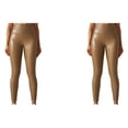 thumbnail image 1 of Qarigey Leggings de cuero para mujer, pantalones pitillo de Yoga de cintura alta, pantalones ajustados de Color sólido, medias sexis a la moda Amarillo 2XL 2piezas, 1 of 6