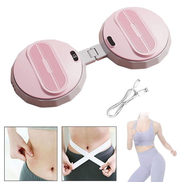 Ethern Ab Machine Foldable Silent Smart Counter Fitness Tool Waist Twisting Machine Pink
