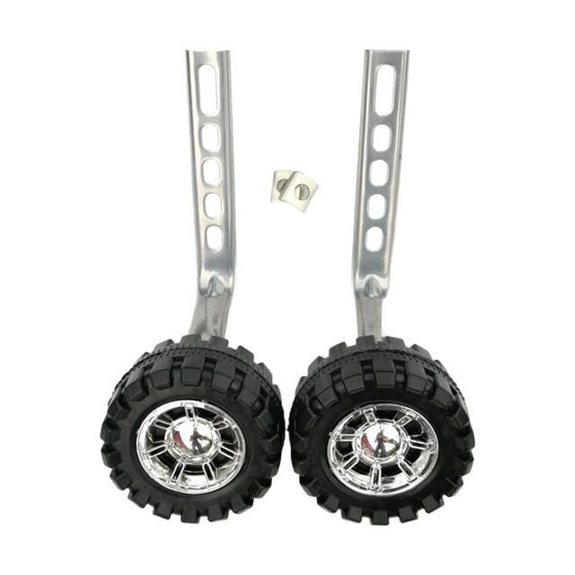bedienty Support de Vélo pour Enfants Stabilisateurs de Roues Pièces et Accessoires Robustes Support Argenté Réparation Support Argenté Diamètre de Roue 11 cm