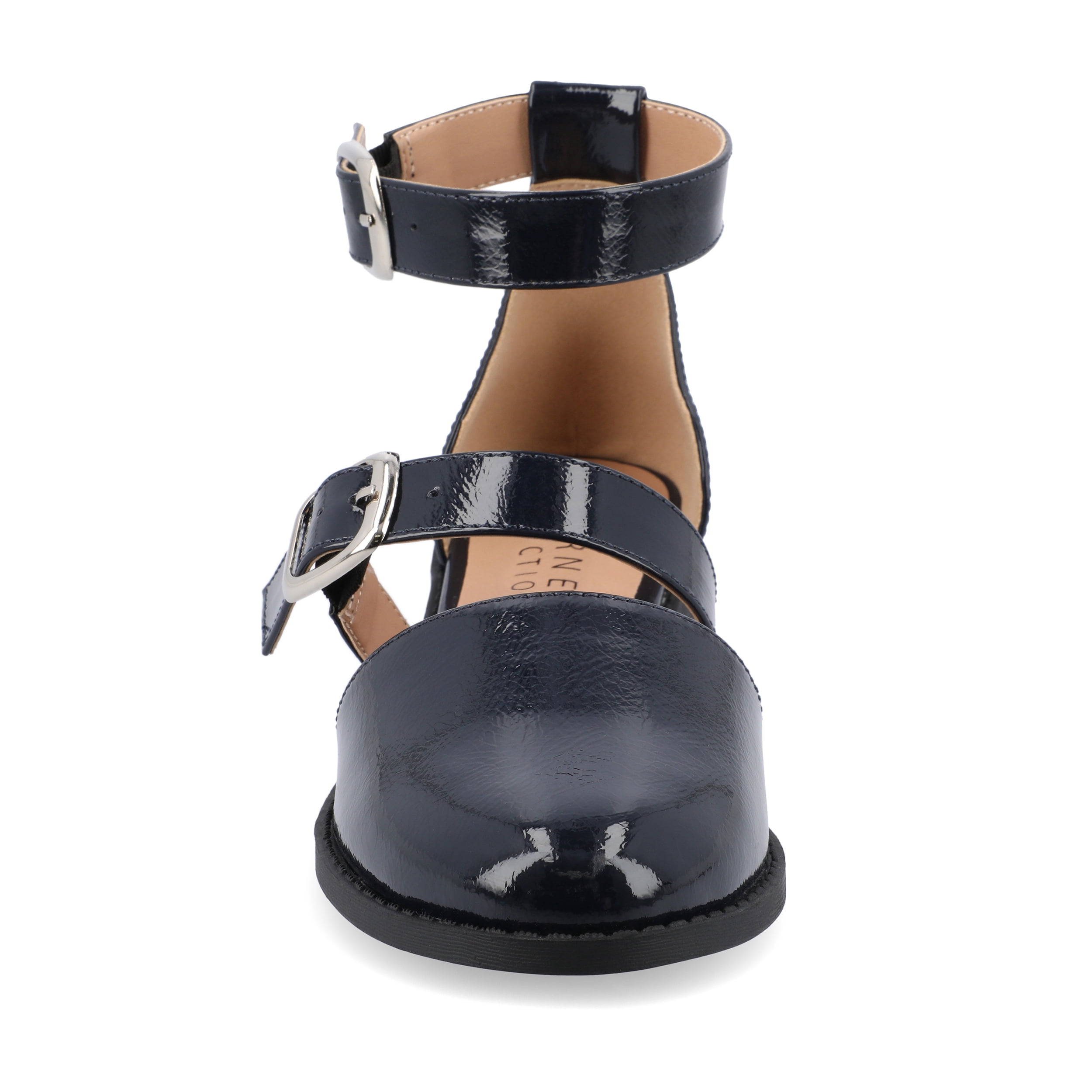 Journee Womens Constance Buckle Round Toe Mary Jane Flats, Widths Available