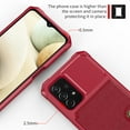 thumbnail image 6 of SaniMore Versatile Case for Samsung Galaxy A34 5G 6.6" 2023, Rugged PC Shell PU Leather Flip Card Pocket Stand Feature Magnetic Car Mount Shockproof Anti-drop Heavy Duty Protective Case, Red, 6 of 7