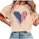 thumbnail image 2 of TaTaai Womens Independence Day Printed Casual Tops Round Neck Short Sleeve Pullover T Shirts Soft Lightweight Comfy Fashion Daily Holiday Party Outfits Gift, 2 of 5