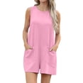 thumbnail image 2 of Cueply Women's Romper Summer Short Overalls Sleeveless Casual Jumpsuits Round Neck Loungewear Tank Tops Loose Fit with Pockets, 2 of 8