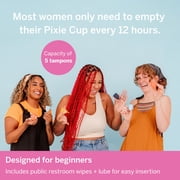 Pixie Menstrual Cup - No Metals or Toxins - 100% Medical-Grade Silicone - Ranked 1 for The Most Soft Reusable Period Cup - Wear 12 Hours - Tampon Alternative - Buy One We Give One (Small)
