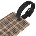 thumbnail image 3 of Kdxio khaki coffee plaid Luggage Tags Privacy Cover ID Label Suitcase Tags Identifiers For School Bags,Suitcases, 3 of 7