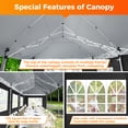 thumbnail image 3 of HOTEEL Carport 10'x30' Large Pop up Car Canopy with Handbag, Portable Garage Wedding Tent Big Tents Carports Shelter, Large Canopy tent for Outdoor Party Birthday, Black, 3 of 9