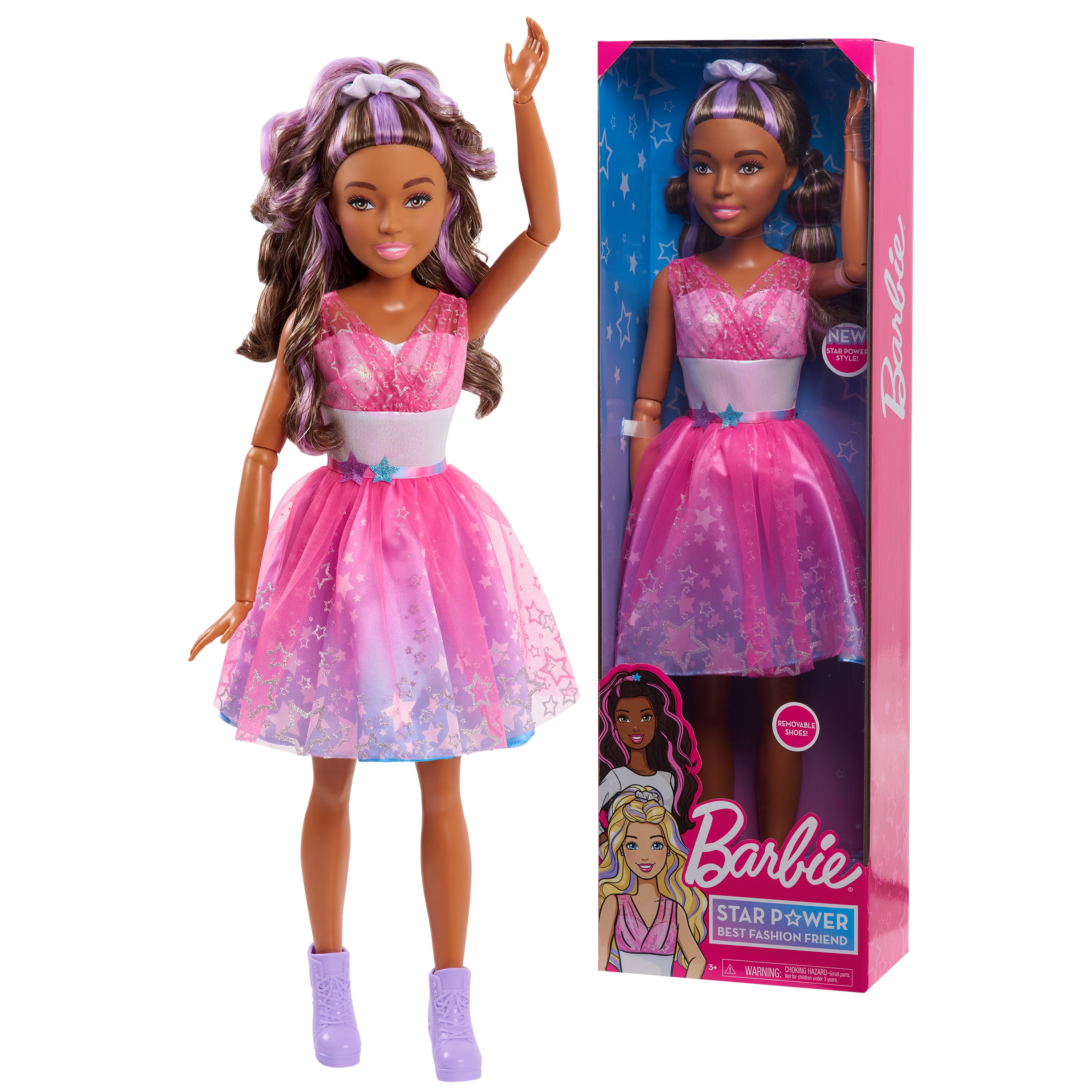 Barbie 28-Inch Best Fashion Friend Star Power Doll, Brown Hair, Kids ...