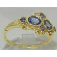 thumbnail image 4 of British Made 14k Yellow Gold Natural Tanzanite Womens Band Ring - Size 5, 4 of 6