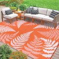 thumbnail image 3 of 6'x9' Outdoor Rugs for Patio, Yamaziot Patio Rug Waterproof RV Mats, Plastic Straw Camping Area Rug for Indoor Porch Balcony Beach Mat, Orange, 3 of 9