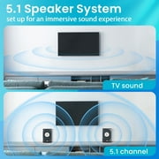Acoustic Audio by Goldwood AA5171 5.1 Surround Sound Bluetooth Home Entertainment System (6 Speakers, 5.1 Channels, Black with Silver)