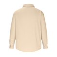 thumbnail image 4 of pstuiky camisas de manga larga para hombre, Camisa de hombre con botones de un tercio, de playa, de manga larga, de color liso, con solapa, informal, para uso diario. salir tops l, 4 of 5