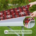 thumbnail image 6 of Red and Black Christmas Snowflake Pattern Square Fitted Tablecloth with Elastic Edge,Square Table Cover,Washable Elastic Table Cover for Home Kitchen Party Decor 34"x34", 6 of 6