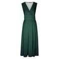 thumbnail image 3 of MIUOWANP Plus Size Summer Sleeveless Dresses for Women Gradient Color Lightweight Full Skirt Elegant V-Neck Long Dress Size XL(10)Green, 3 of 4