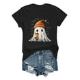 thumbnail image 2 of Tnhcen 2025 Women's Halloween Cute Print Cotton T-Shirt - Round Neck Short Sleeve Basic Tops Plus Size S-2XL Fall Festival Wear Costumes, 2 of 5