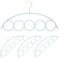 thumbnail image 1 of 4 perchas de 5 anillas para bufandas, organizador de armario, soporte de cinturón de metal, diseño antideslizante para ropa, suéteres, pantalones, bolsos y almacenamiento para el hogar., 1 of 8