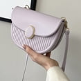 thumbnail image 4 of Bolso de mano informal para citas, bolso de hombro de moda con contraste de color, bolso cruzado de cuero PU, morado, 4 of 5