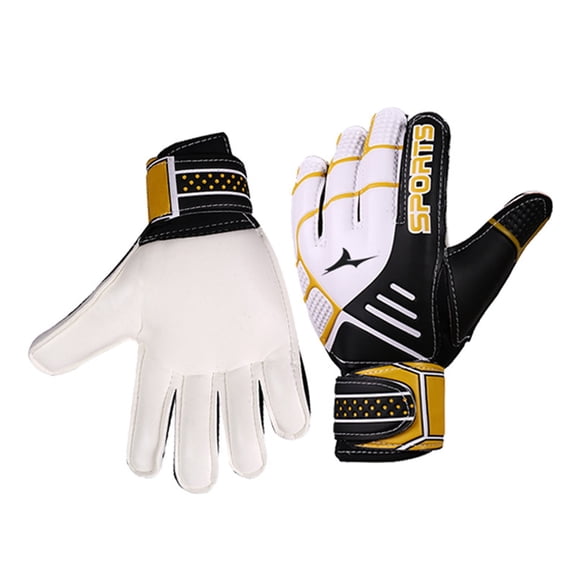 HIBIBUD Goalkeeper Gloves 1 Pair Soccer Goalie Gloves with Double Wrist Non-slip Rubber Football Gloves Breathable Sports Protective for Kids