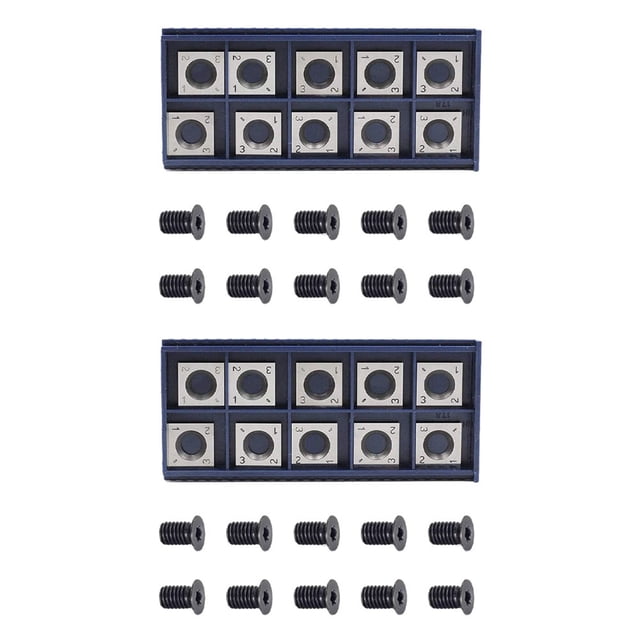 20 Piezas Inserto de Corte de Carburo Recto Cuadrado de 14 mm con 10 Piezas de Tornillos M610mm