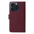 thumbnail image 4 of SaniMore for iPhone 15 Pro Max Wallet Case, Detachable Strong Magnetic PU Leather Flip Cover PU Leather with Magnetic Shell Card Slots Cash Pocket Wristlet Strap Full Protective Stand Shell, Winered, 4 of 12