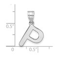 thumbnail image 4 of Diamond2Deal 14K Pendentif Initiale Lettre P en Or Blanc pour Femmes, 4 of 6
