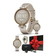 Garmin Lily Sport (Rose Gold/Light Sand) Women's Smartwatch Gift Box Bundle | PlayBetter Wall Charging Adapter & Protective Hard Case | Packed in Black Gift Box