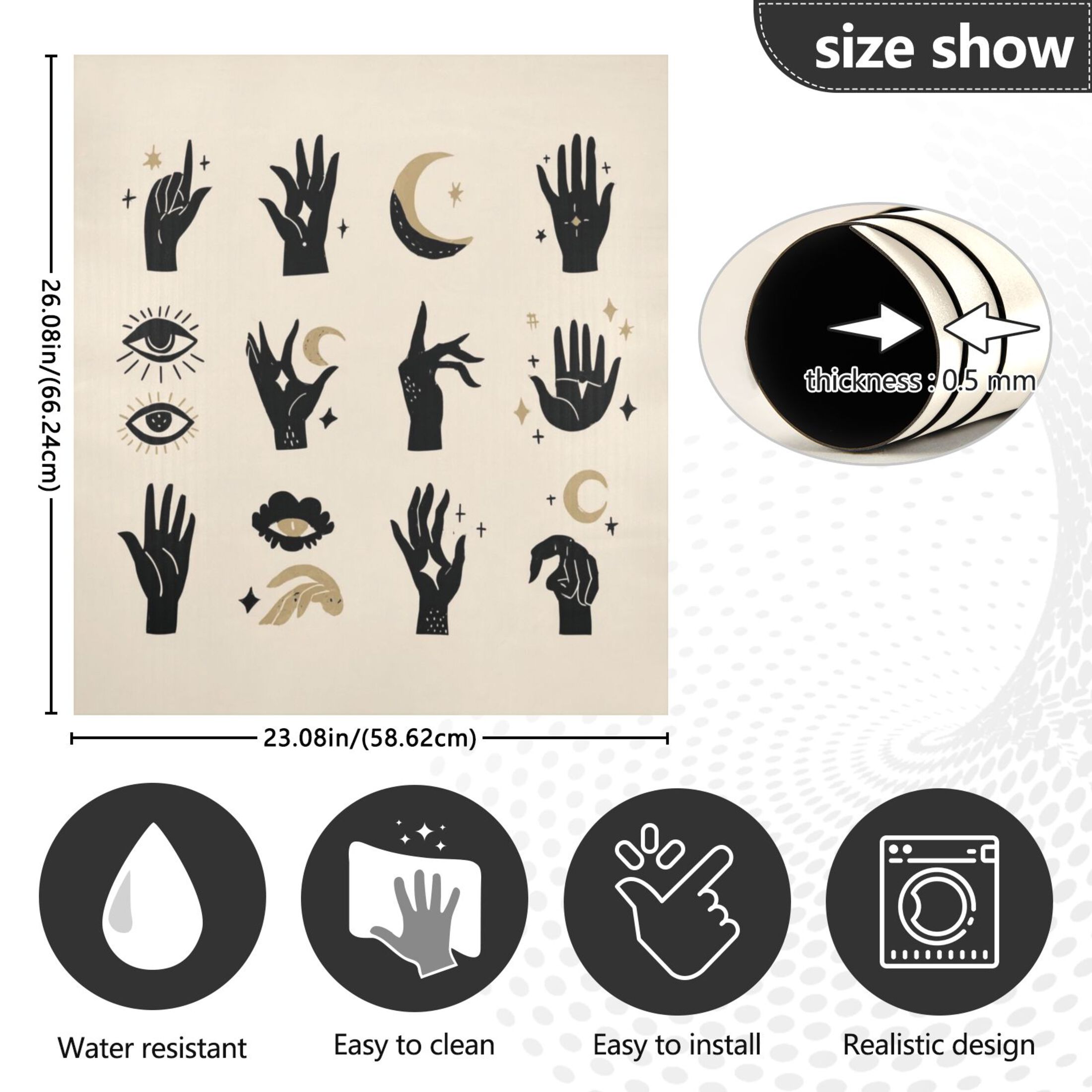IAUYY Magnetic decorative sticker - 23x26 Inch PVC Refrigerator Decorative Cover, Removable DIY Art for Kitchen Appliances A Mysterious Design