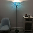 thumbnail image 2 of Tiffany Torch Floor Lamp Blue Green Stained Glass Crystal Beans LED bulb included For Living Room Bedroom 12"W*12"D*66"H, 2 of 4