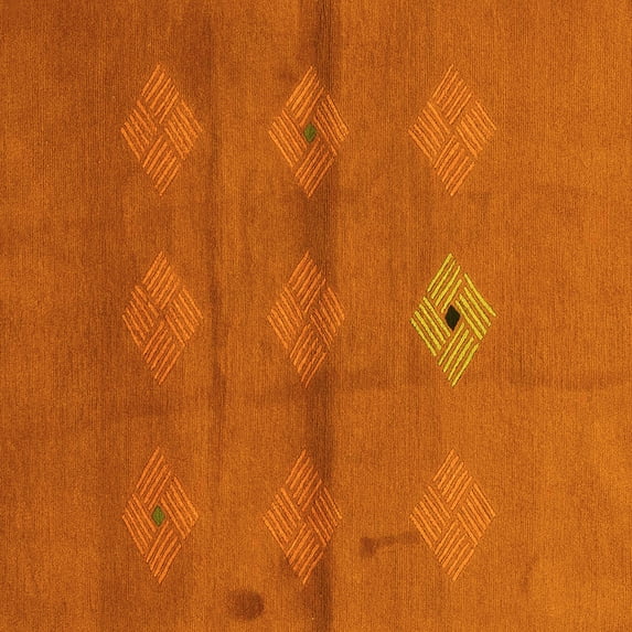 Ahgly Company Machine Washable Indoor Square Abstract Yellow Modern Area Rugs, 7' Square