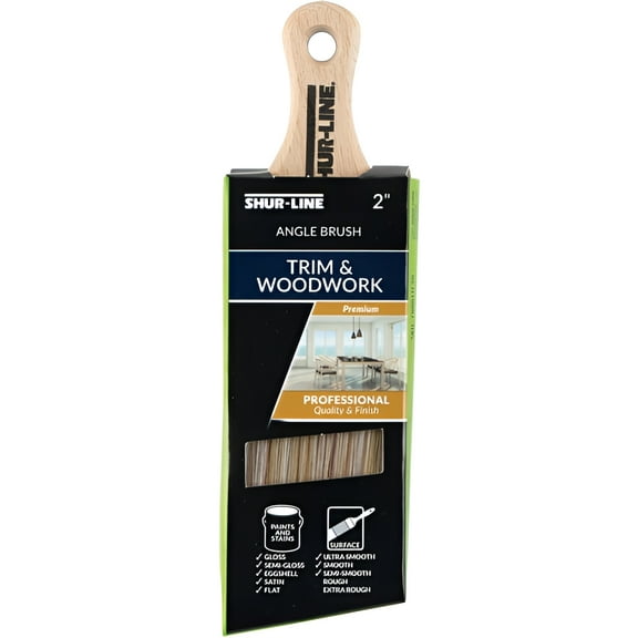 Shur-Line Angled Sash Paint Brush - Synthetic Bristles, Easy to Clean - 2 Inch