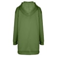 thumbnail image 4 of Clothing! Yajing Oversized Hoodies for Women Women's Trendy Dress 2025 Fall Solid Color Long Sleeve Mini Dresses with Pocket Comfy Soft Classic T Shirt Dresses Hoodies for Women Green L, 4 of 5