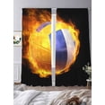 thumbnail image 3 of Flame Volleyball Sheer Curtains 2 Panels Set Sports Black Background Abstract Art Sheer Window Curtains Light Filtering Rod Pocket Voile Drapes for Bedroom Living Room 52"X84", 3 of 8