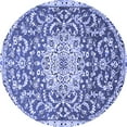thumbnail image 1 of Ahgly Company Indoor Round Medallion Blue Traditional Area Rugs, 5' Round, 1 of 4
